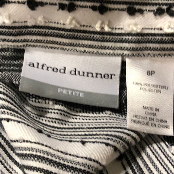 Alfred Dunner blouse black and white size 8p - Picture 2 of 6